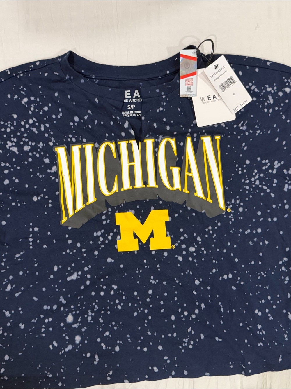 Michigan Wolverines Graphic Tee - Navy and Yellow. Size S